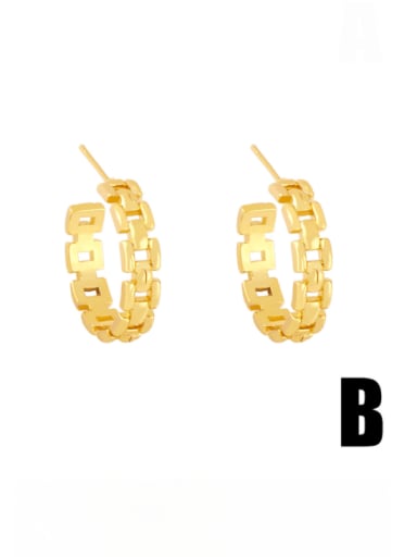 B Brass Cubic Zirconia Heart Minimalist Stud Earring