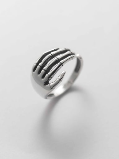 custom 925 Sterling Silver Palm Vintage Band Ring
