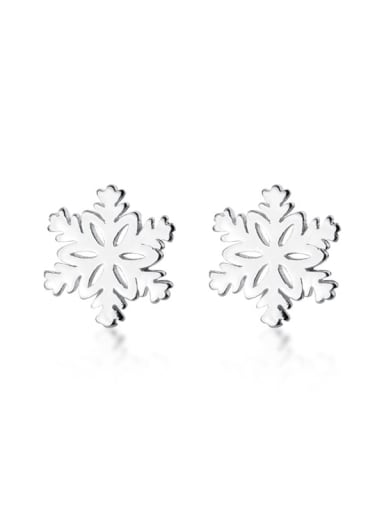 925 Sterling Silver snowflake Minimalist Stud Earring