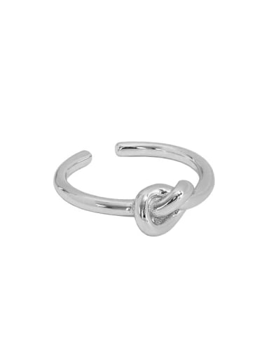 Art007 [platinum] 925 Sterling Silver Hollow knot Vintage Band Ring