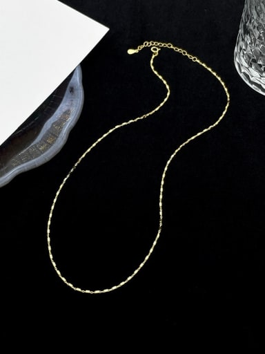 NS985  Gold 925 Sterling Silver Irregular Minimalist Chain Necklace