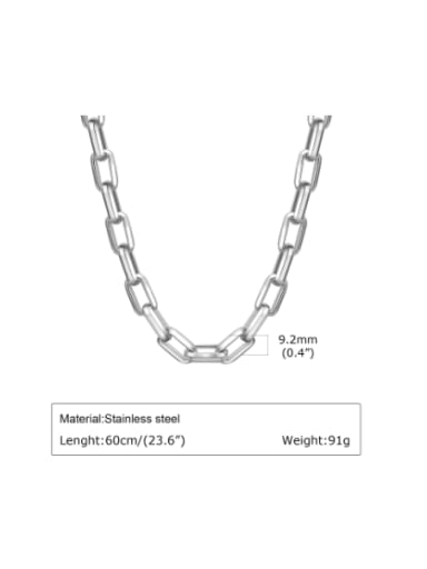 length:60cm Stainless steel  Hip Hop Hollow Geometric Chain Necklace