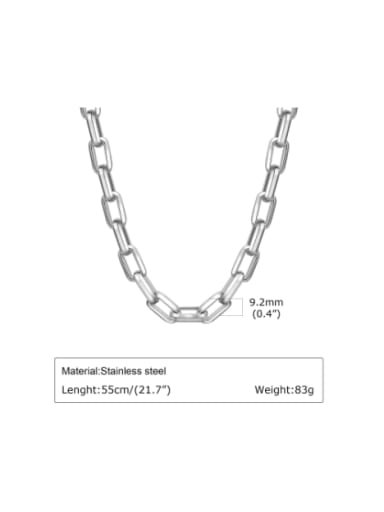 length:55cm Stainless steel  Hip Hop Hollow Geometric Chain Necklace