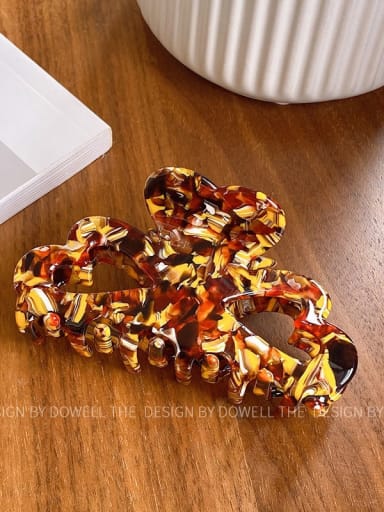 Coffee yellow 9.5cm Cellulose Acetate Trend Geometric Multi Color Jaw Hair Claw