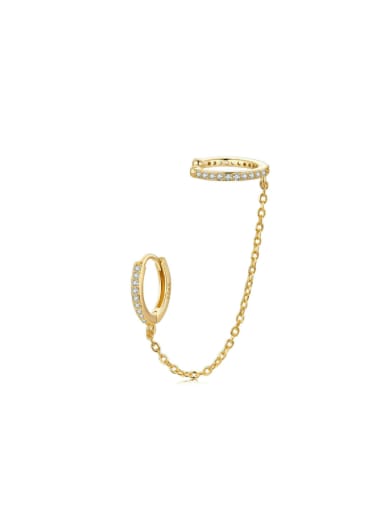 gold( Single) 925 Sterling Silver Cubic Zirconia Tassel Minimalist Single Earring