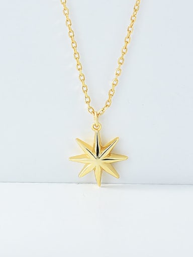 925 Sterling Silver Minimalist Smooth Star Pendant Necklace