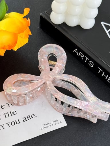 Dazzling light pink 12.4cm Cellulose Acetate Trend Bowknot Alloy Multi Color Jaw Hair Claw