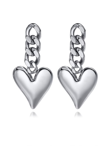 Stainless steel Heart Minimalist Drop Earring