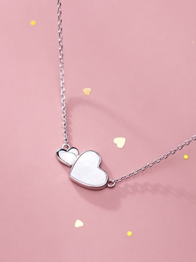 925 Sterling Silver Shell  Heart Minimalist Necklace