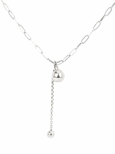 925 Sterling Silver Bead Tassel Vintage Lariat Necklace