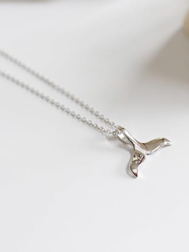 S925 Sterling Silver Dolphin fish tail Pendant Necklace