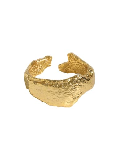 18K gold [13 adjustable] 925 Sterling Silver Irregular Vintage Band Ring