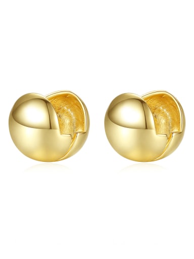 Brass Smooth Ball Minimalist Stud Earring
