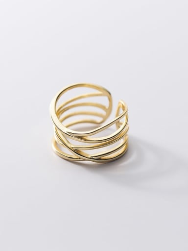 925 Sterling Silver Multi-layer   Geometric Minimalist Stackable Ring