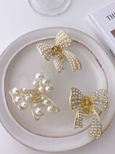 Alloy Imitation Pearl Trend Butterfly  Jaw Hair Claw