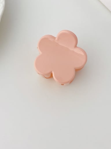 Peach Pink 4cm Alloy Resin Cute Flower  Jaw Hair Claw