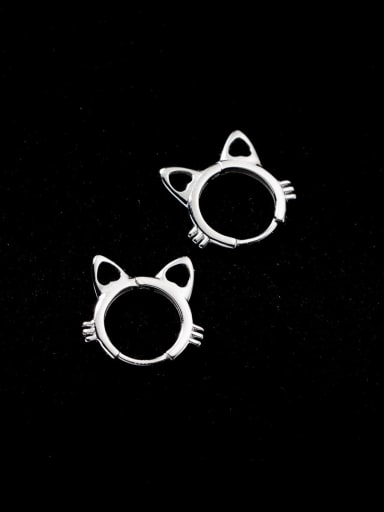 925 Sterling Silver Cat Cute Stud Earring