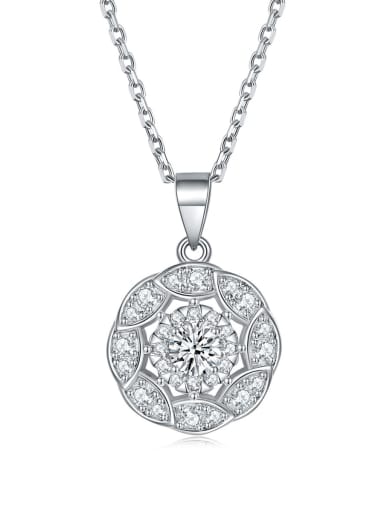 925 Sterling Silver Birthstone Minimalist FLower Pendant Necklace