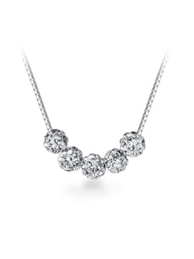 925 Sterling Silver Simple removable diamond pendant Necklace