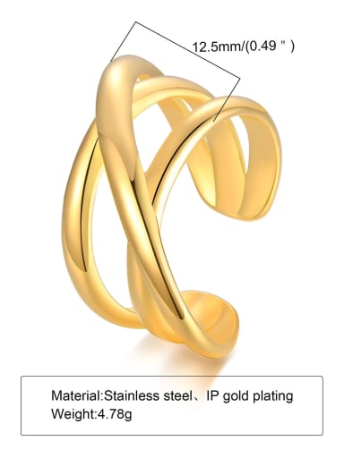 RC 504 Titanium Steel Geometric Minimalist Band Ring
