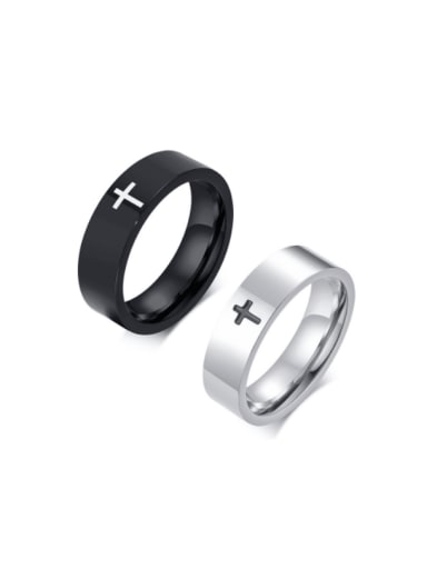 Stainless steel Cross Minimalist Band Ring