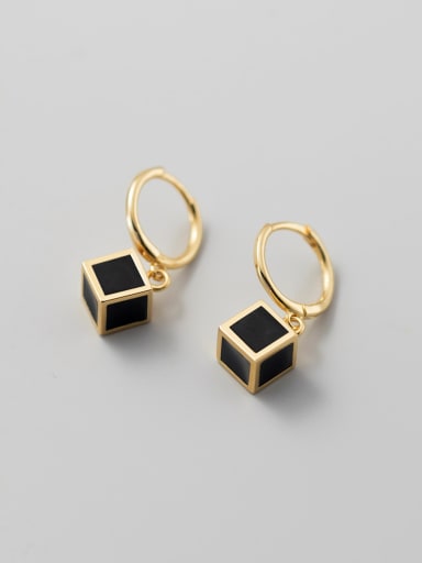 925 Sterling Silver Acrylic Square Minimalist Huggie Earring