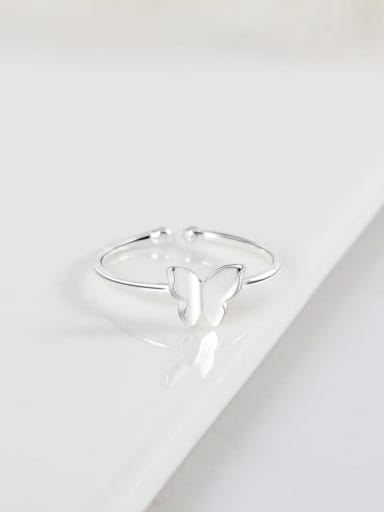 RS658 Butterfly [Silver] 925 Sterling Silver Bowknot Cute Band Ring
