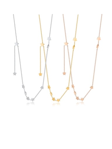 Stainless Steel Star Minimalist Long Strand Necklace