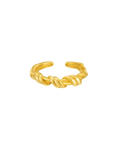 Gold Spinning Binding Ring 925 Sterling Silver Twist Irregular Vintage Band Ring