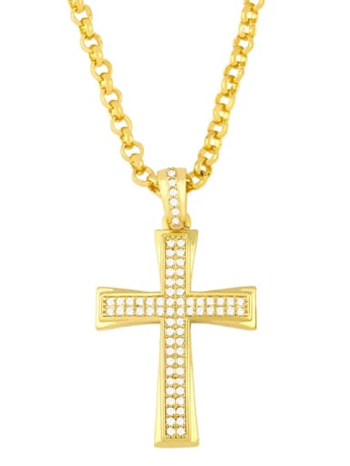 gold+white  pendant Copper Cubic Zirconia Cross Vintage Regligious  pendant