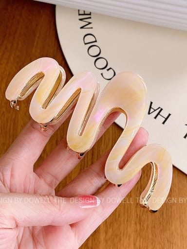 Beige 10.5cm Cellulose Acetate Trend Geometric Jaw Hair Claw