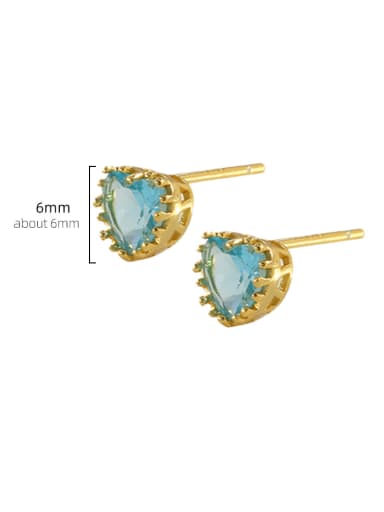 ES1565 [Gold] 925 Sterling Silver Cubic Zirconia Heart Minimalist Stud Earring