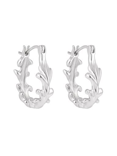 HEH3059 925 Sterling Silver Geometric Vintage Huggie Earring