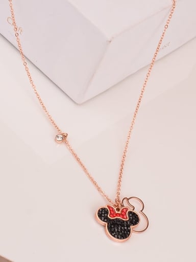 Titanium Cute  Mickey Mouse Choker Necklace