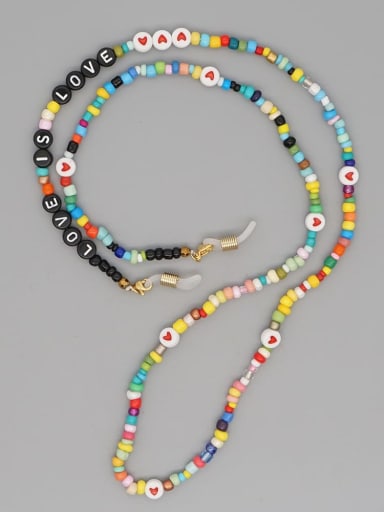 Stainless steel  Glass Bead Multi Color Letter Bohemia  Hand-woven Necklace