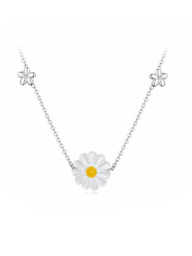 925 Sterling Silver Resin Flower Minimalist Necklace