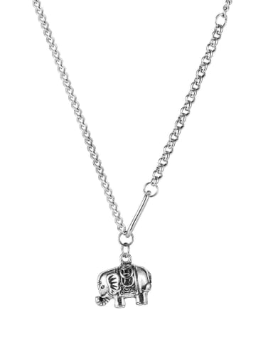 Titanium Steel Elephant Vintage Long Strand Necklace