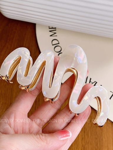 Colorful White 10.5cm Cellulose Acetate Trend Geometric Jaw Hair Claw