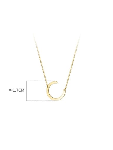 925 Sterling Silver Letter Minimalist  pendant Necklace