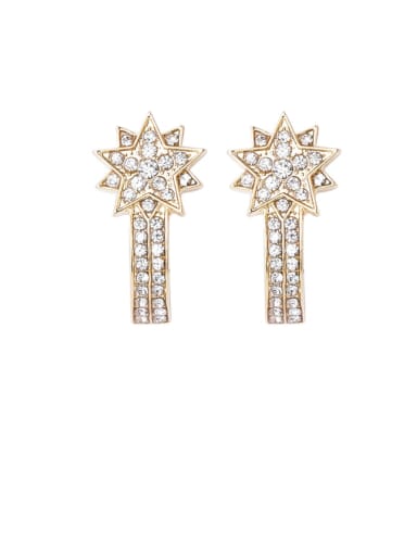 Alloy With Gold Plated Trendy Flower Drop Earrings