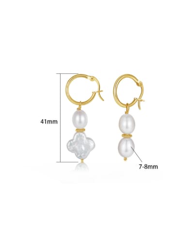 beads  9- 10mm weigh :4.5g 925 Sterling Silver Freshwater Pearl Irregular Vintage Drop Earring