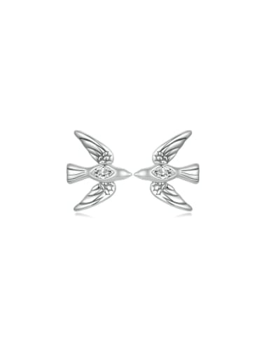 custom 925 Sterling Silver Cubic Zirconia Bird Dainty Stud Earring