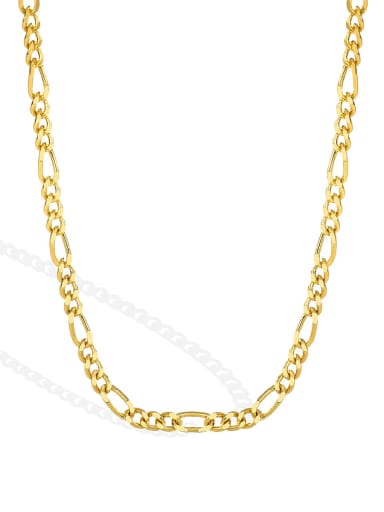 Brass Holllow Geometric   Chain Minimalist Necklace