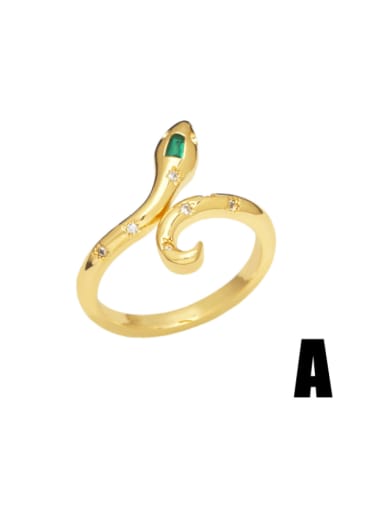 A Brass Cubic Zirconia Snake Vintage Band Ring