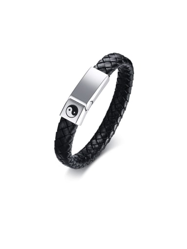 Stainless Steel With White Gold Plated Simplistic Square Woven & Braided Bracelets
