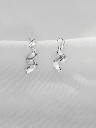 925 Sterling Silver Irregular Minimalist Drop Earring