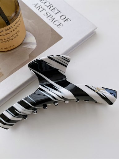 Black and white stripe 11cm Cellulose Acetate Trend Geometric Alloy Jaw Hair Claw