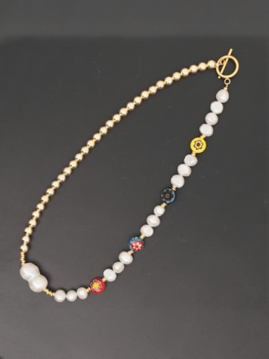 Stainless steel Freshwater Pearl Bohemia Long Strand Necklace