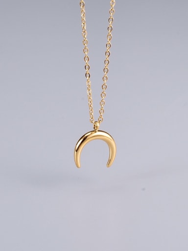 Titanium Smooth Moon Minimalist pendant Necklace