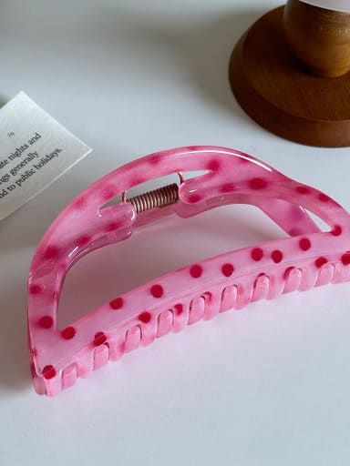 Half circle pink 11.6cm Alloy  Trend GeometricResin Multi Color Jaw Hair Claw